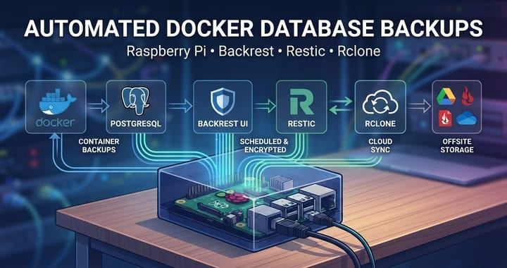 Automated Docker Database Backups on Raspberry Pi with Backrest, Restic, and Rclone