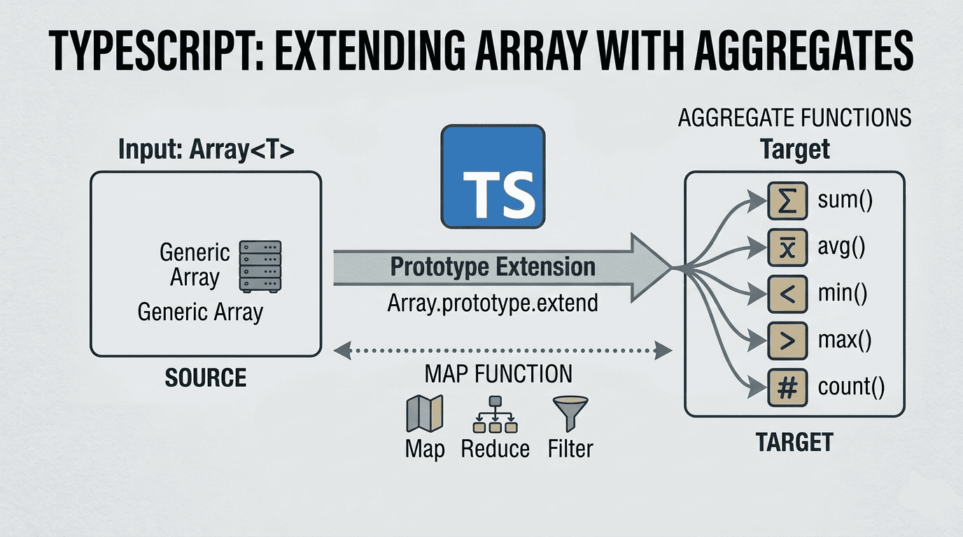 Typescript: Extend Array type with sum count avg min max Aggregates